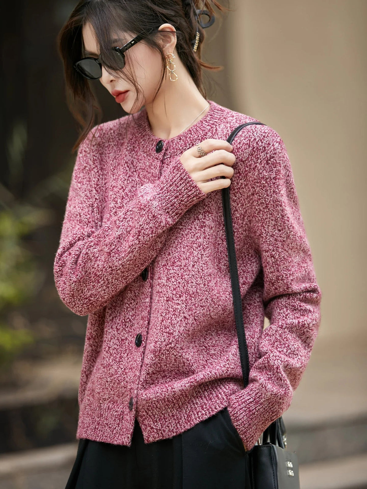 Damen Cardigan mit Rundhals und praktischer Knopfleiste - 6 - Annoboutique