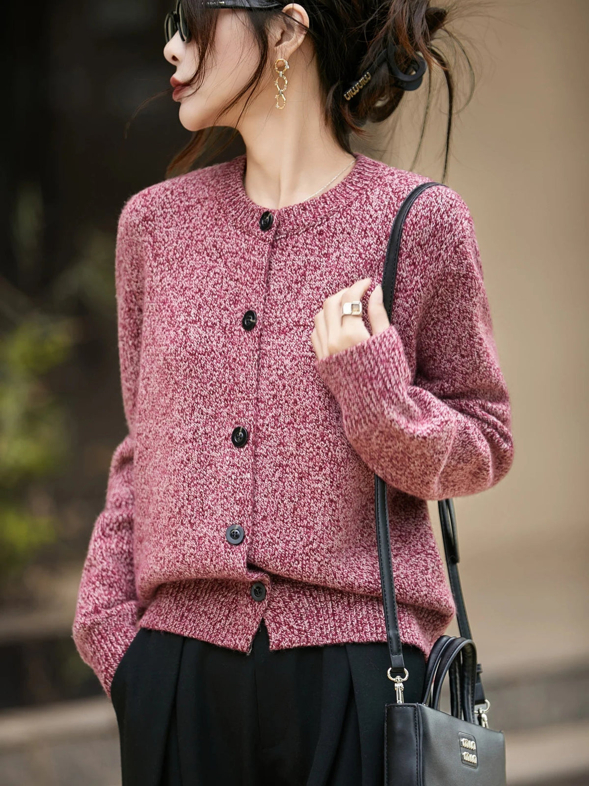 Damen Cardigan mit Rundhals und praktischer Knopfleiste - 8 - Annoboutique