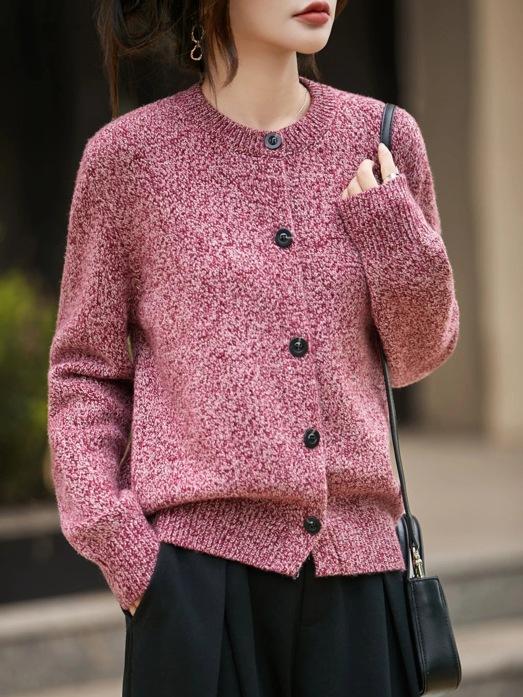Damen Cardigan mit Rundhals und praktischer Knopfleiste - 12 - Annoboutique