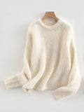Damen Pullover mit Rundhalsausschnitt und lässiger Passform - 1 - Annoboutique