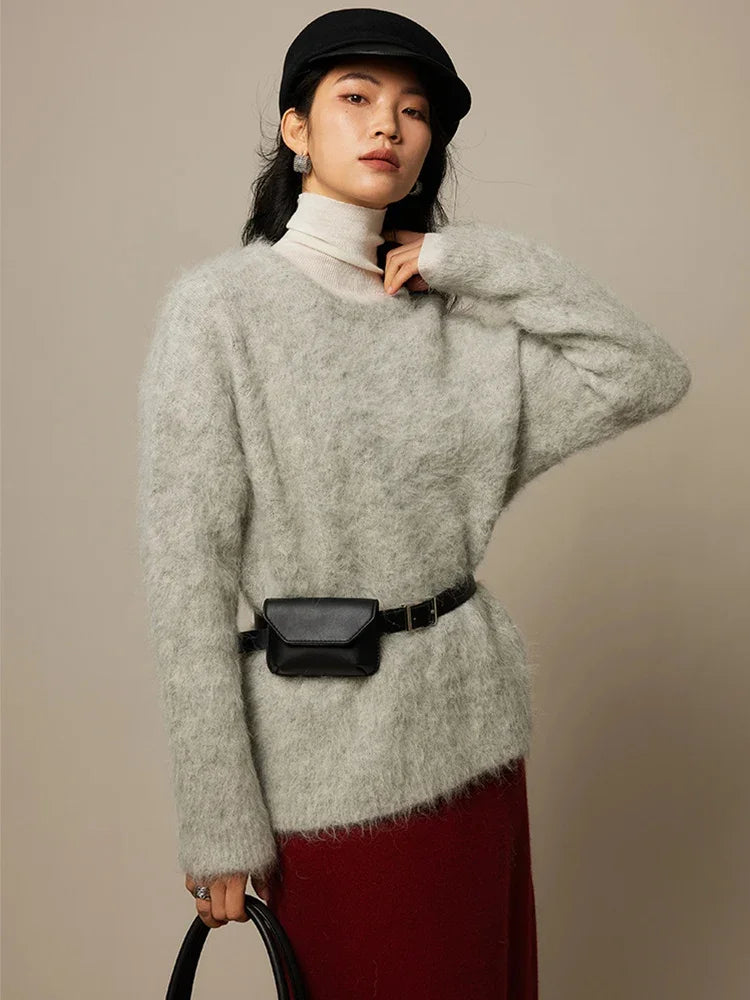 Damen Pullover mit Rundhalsausschnitt und lässiger Passform - 3 - Annoboutique