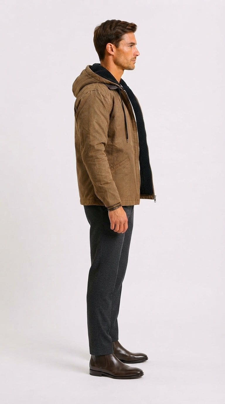 Herrenjacke mit Kapuze und sportlichem Design - 2 - Annoboutique
