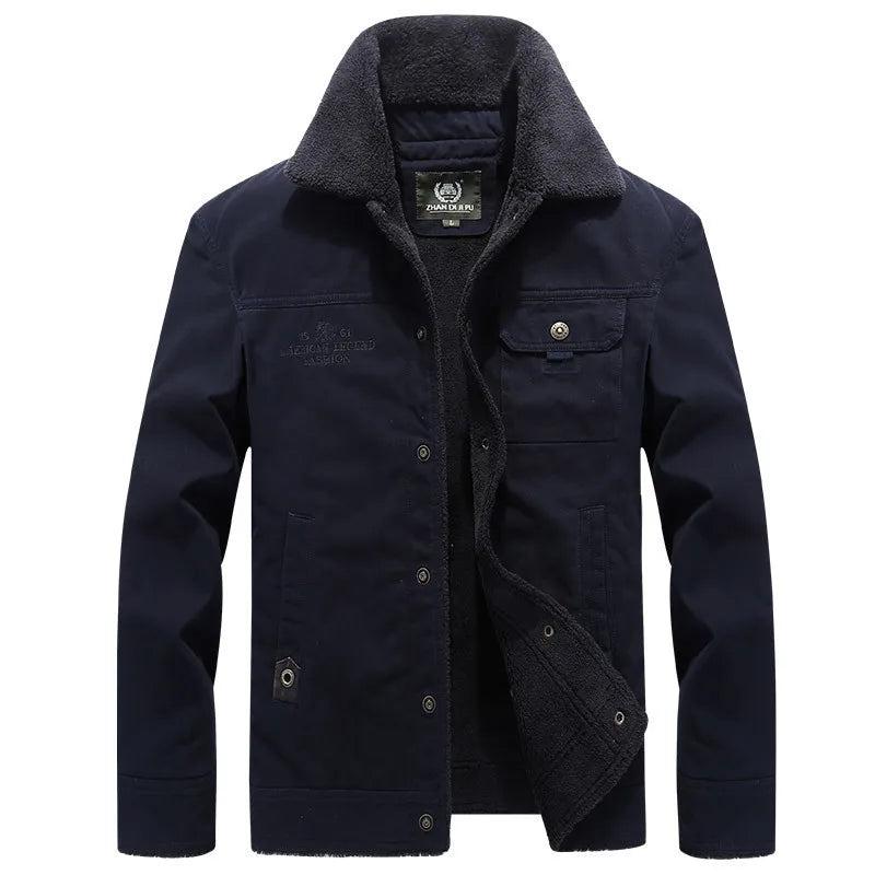 Übergangsjacke Herren mit stilvollem Kragen und praktischen Taschen - 8 - Annoboutique