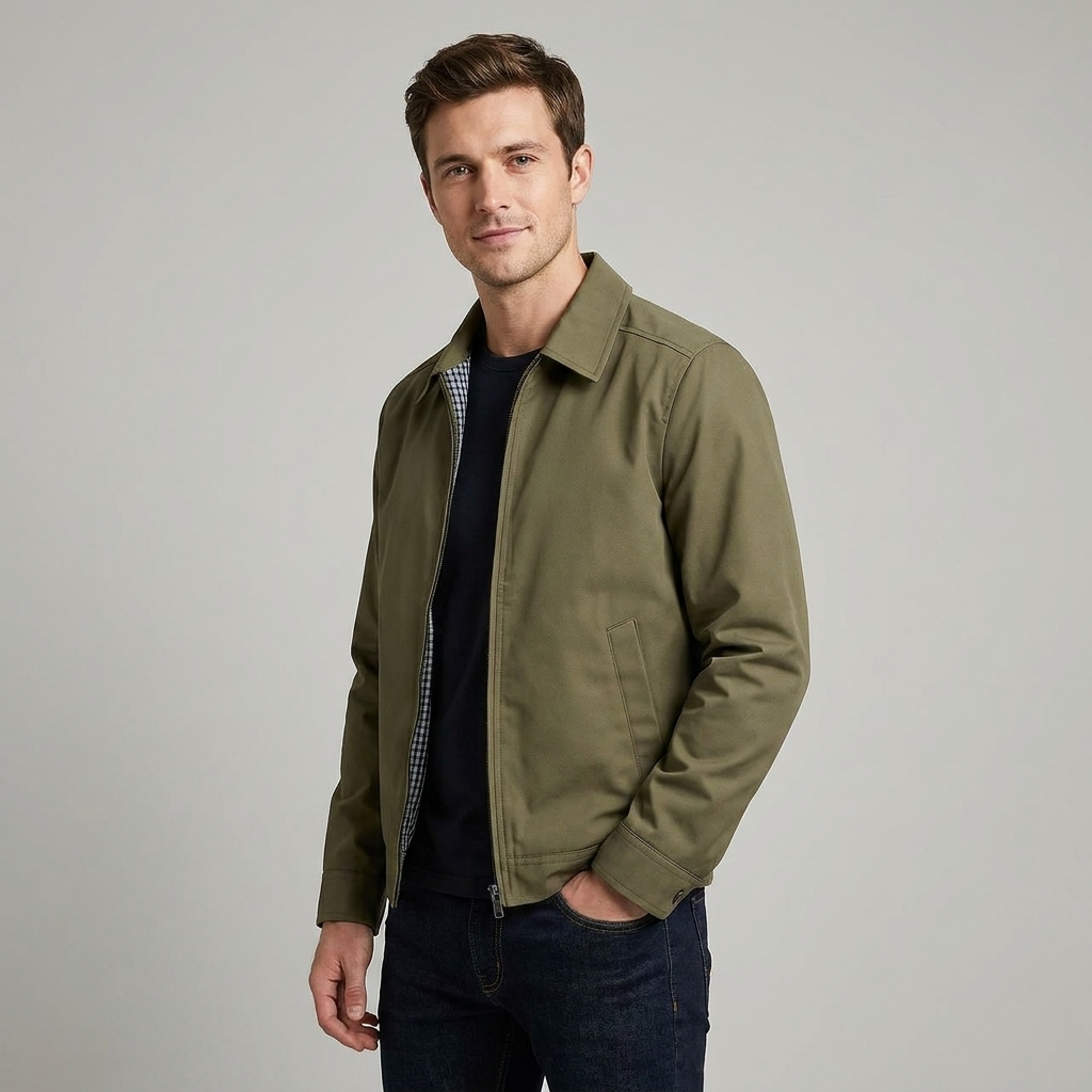 Herrenjacke mit Reißverschluss und modernem Schnitt - 2 - Annoboutique
