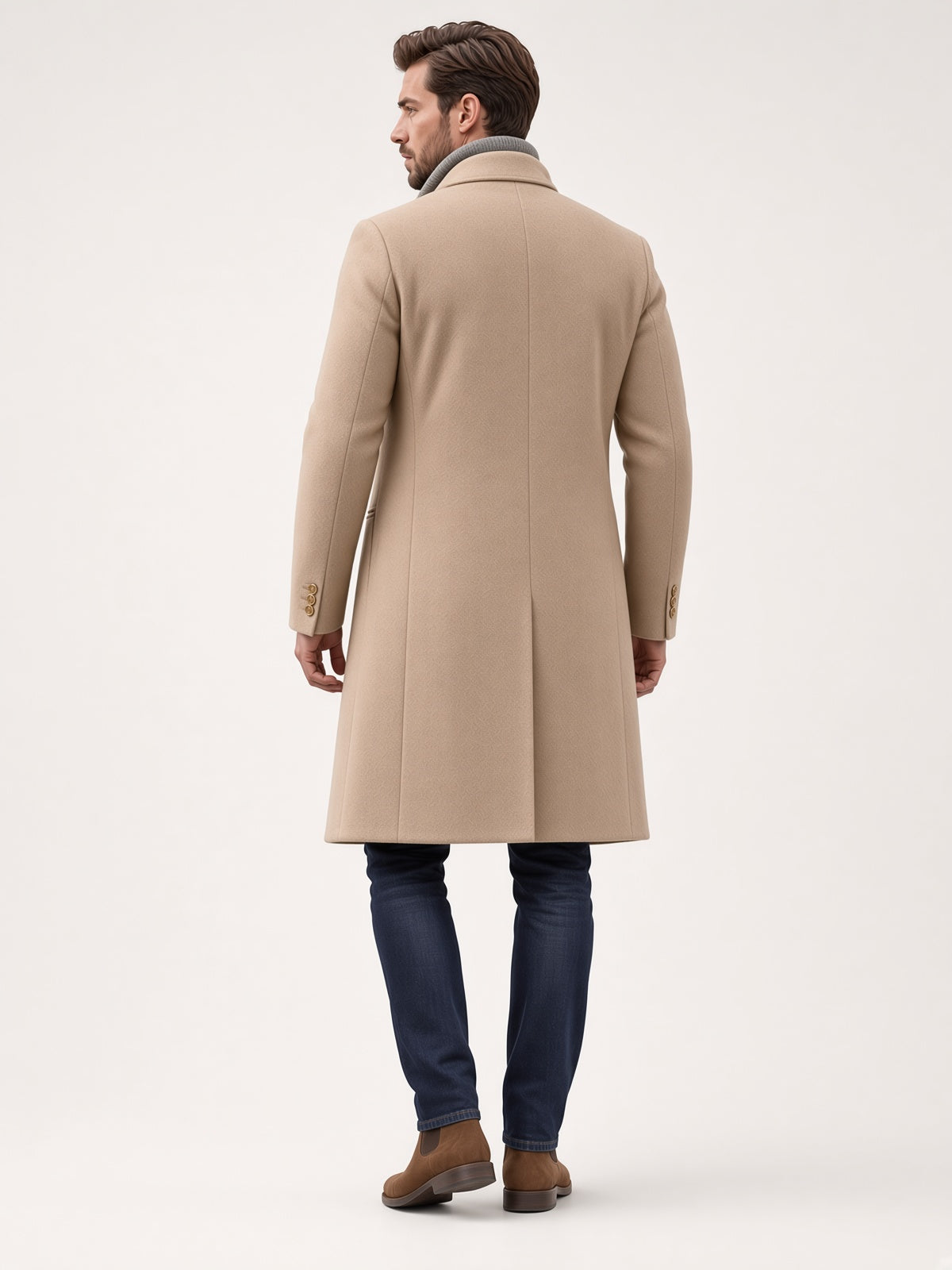 Wollmantel Damen mit tailliertem Schnitt und praktischen Taschen - 3 - Annoboutique