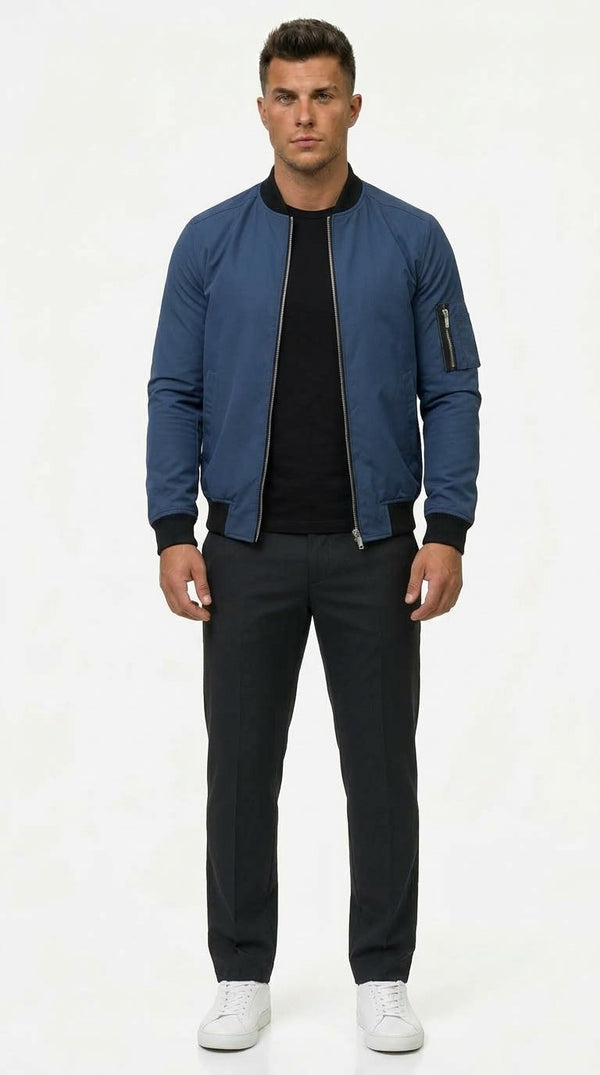 Bomberjacke Herren mit modernem Schnitt und praktischer Armtasche - 1 - Annoboutique