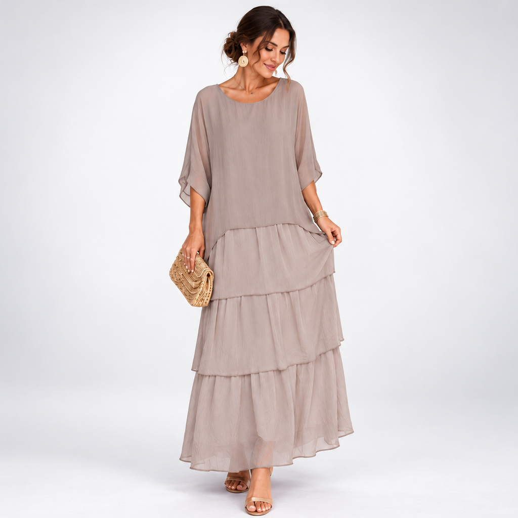 Maxikleid Damen mit A-Linie und lässigem Schnitt - 1 - Annoboutique
