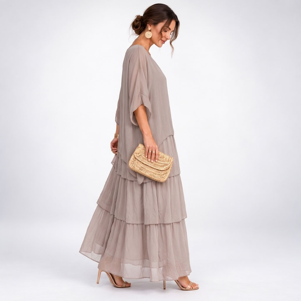 Maxikleid Damen mit A-Linie und lässigem Schnitt - 3 - Annoboutique
