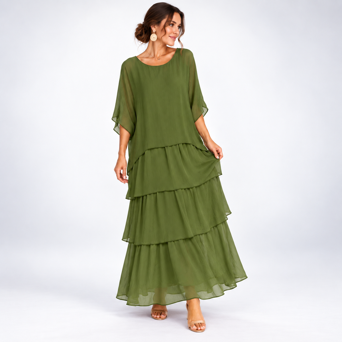 Maxikleid Damen mit A-Linie und lässigem Schnitt - 5 - Annoboutique