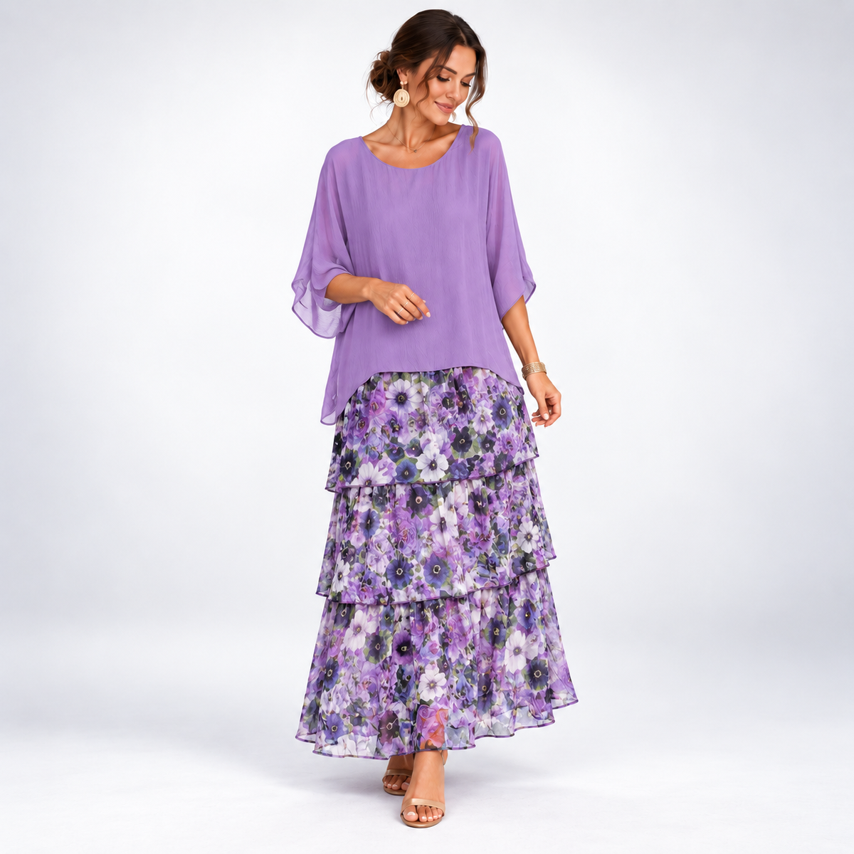 Maxikleid Damen mit A-Linie und lässigem Schnitt - 10 - Annoboutique
