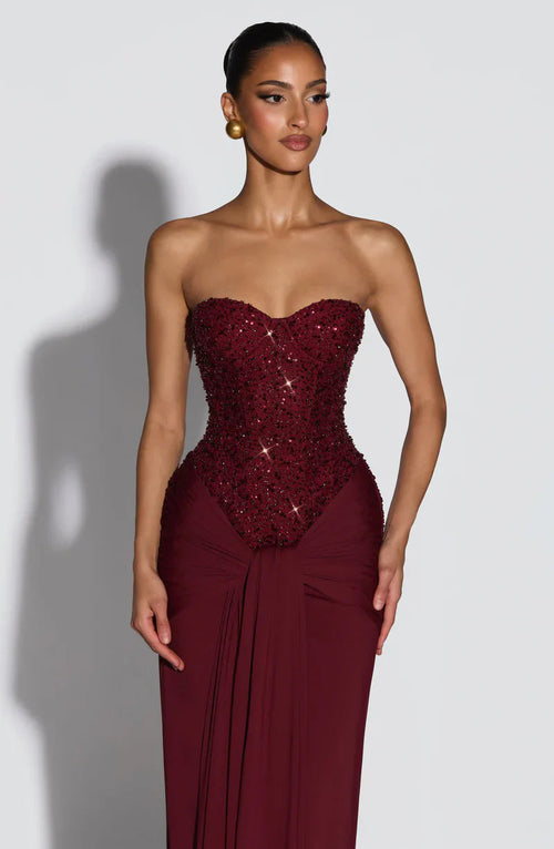 Abendkleid Damen mit tailliertem Schnitt und herzförmigem Ausschnitt - 2 - Annoboutique