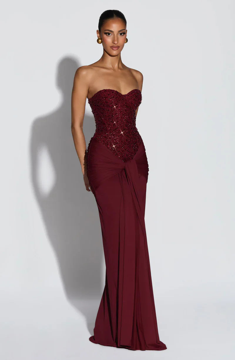 Abendkleid Damen mit tailliertem Schnitt und herzförmigem Ausschnitt - 3 - Annoboutique