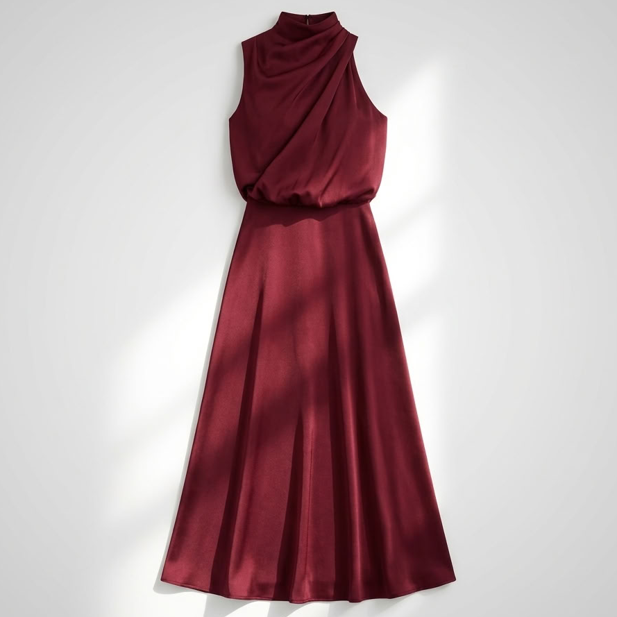 Abendkleid Damen mit hohem Kragen und figurbetonendem Schnitt - 4 - Annoboutique