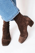 Stiefeletten Damen mit eckiger Schuhspitze und Blockabsatz - 1 - Annoboutique