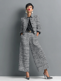 Elegantes Damen Outfit mit taillierter Jacke und weit geschnittenen Hosen - 1 - Annoboutique