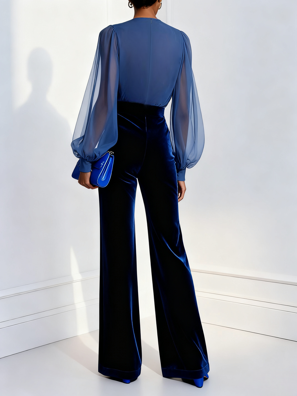 Wickelkleid Damen mit voluminösen Ärmeln und V-Ausschnitt - 2 - Annoboutique