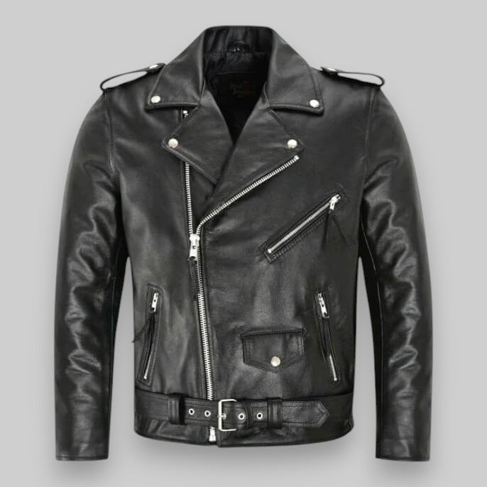 Lederjacke Damen mit asymmetrischem Reißverschluss und praktischen Taschen - 1 - Annoboutique