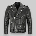 Lederjacke Damen mit asymmetrischem Reißverschluss und praktischen Taschen - 1 - Annoboutique