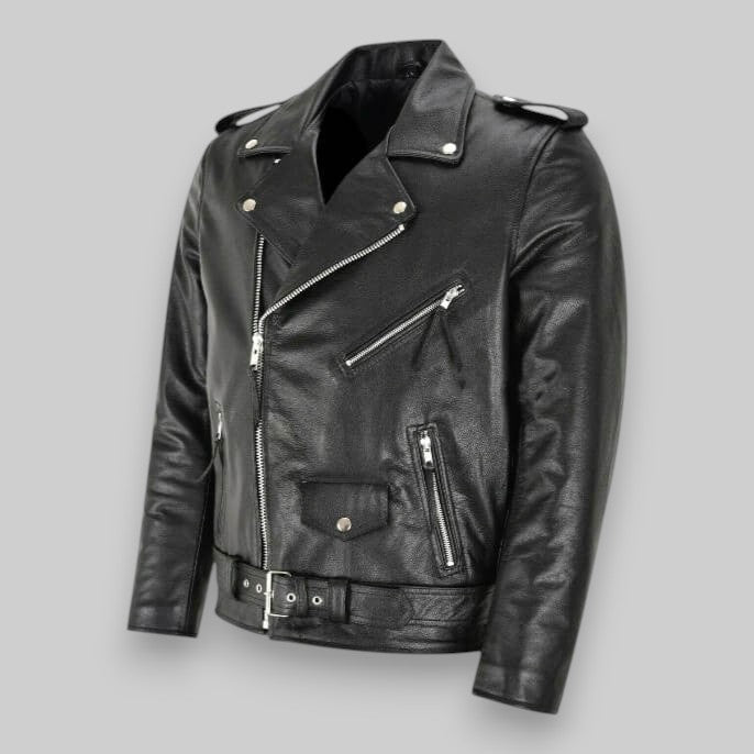 Lederjacke Damen mit asymmetrischem Reißverschluss und praktischen Taschen - 2 - Annoboutique