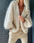 Cardigan Damen mit lässigem Schnitt und voluminösen Ärmeln - 1 - Annoboutique