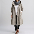 Damen Trenchcoat mit Kapuze und tailliertem Schnitt - 2 - Annoboutique