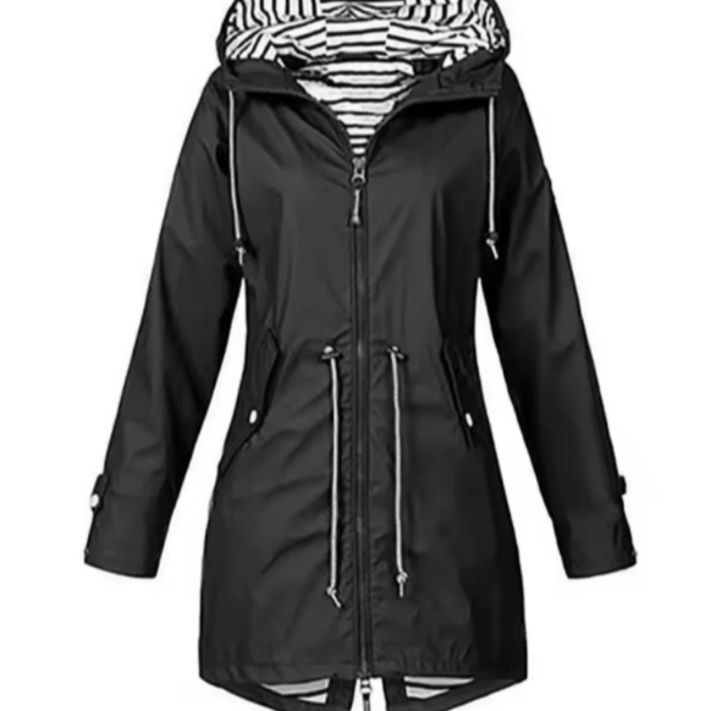 Damenjacke mit Kapuze und tailliertem Schnitt + praktische Taschen - 1 - Annoboutique