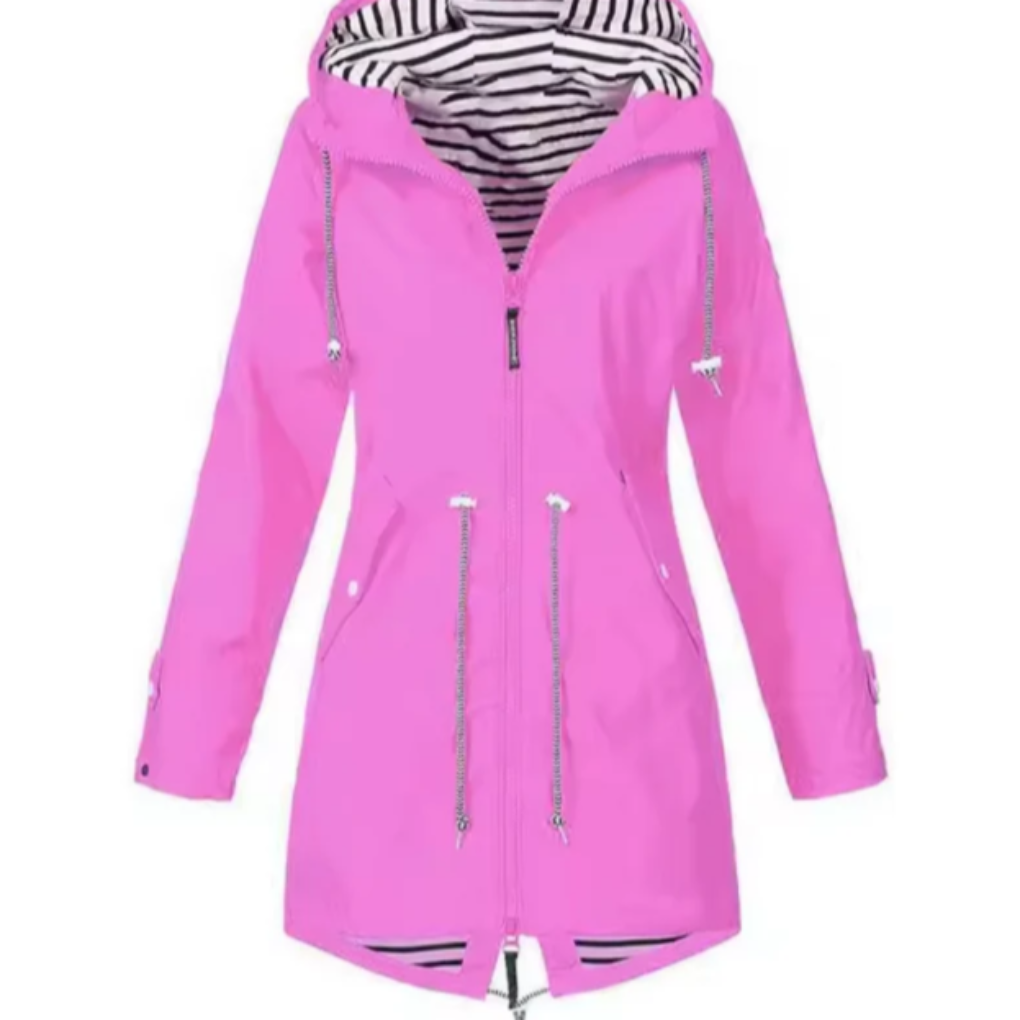 Damenjacke mit Kapuze und tailliertem Schnitt + praktische Taschen - 2 - Annoboutique