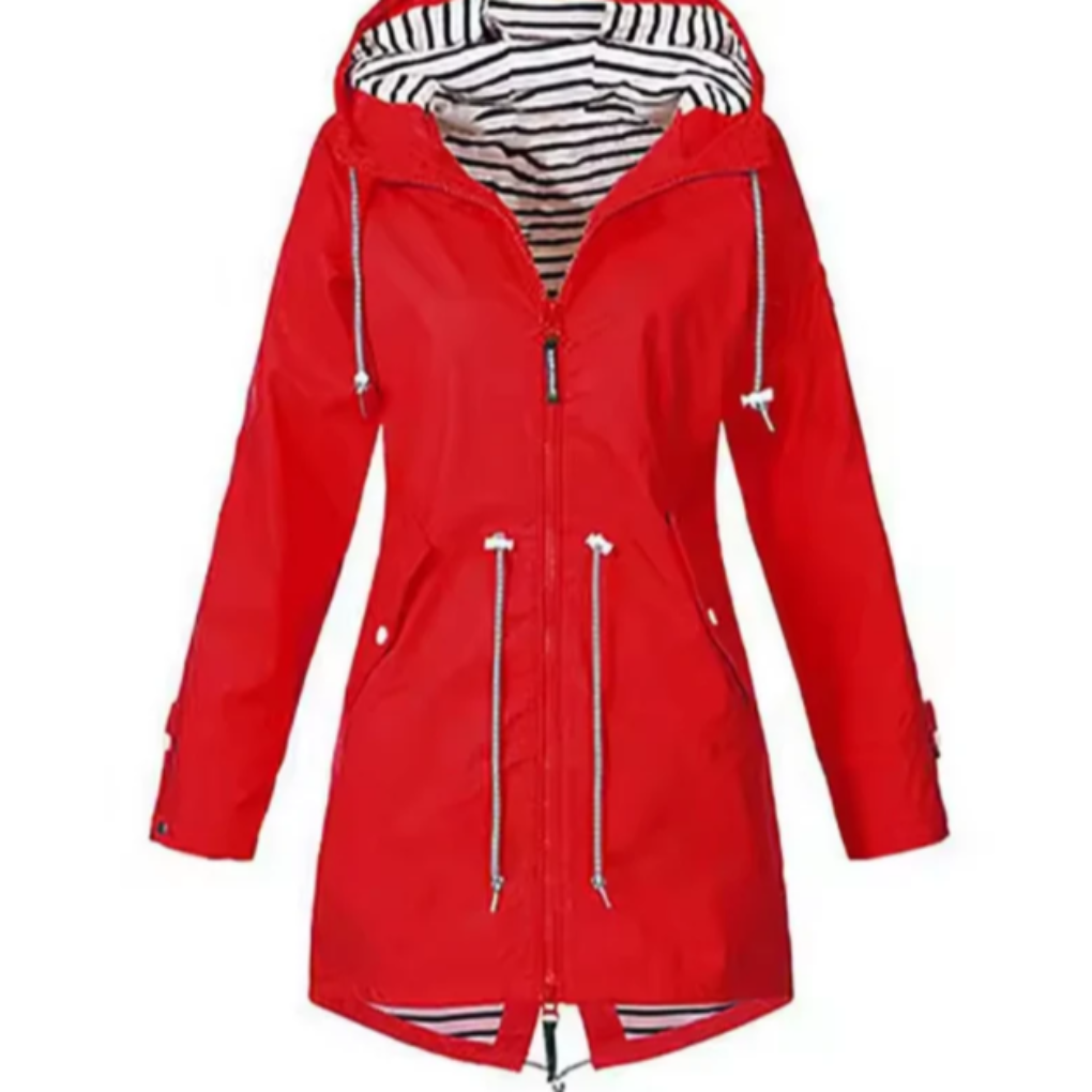 Damenjacke mit Kapuze und tailliertem Schnitt + praktische Taschen - 3 - Annoboutique