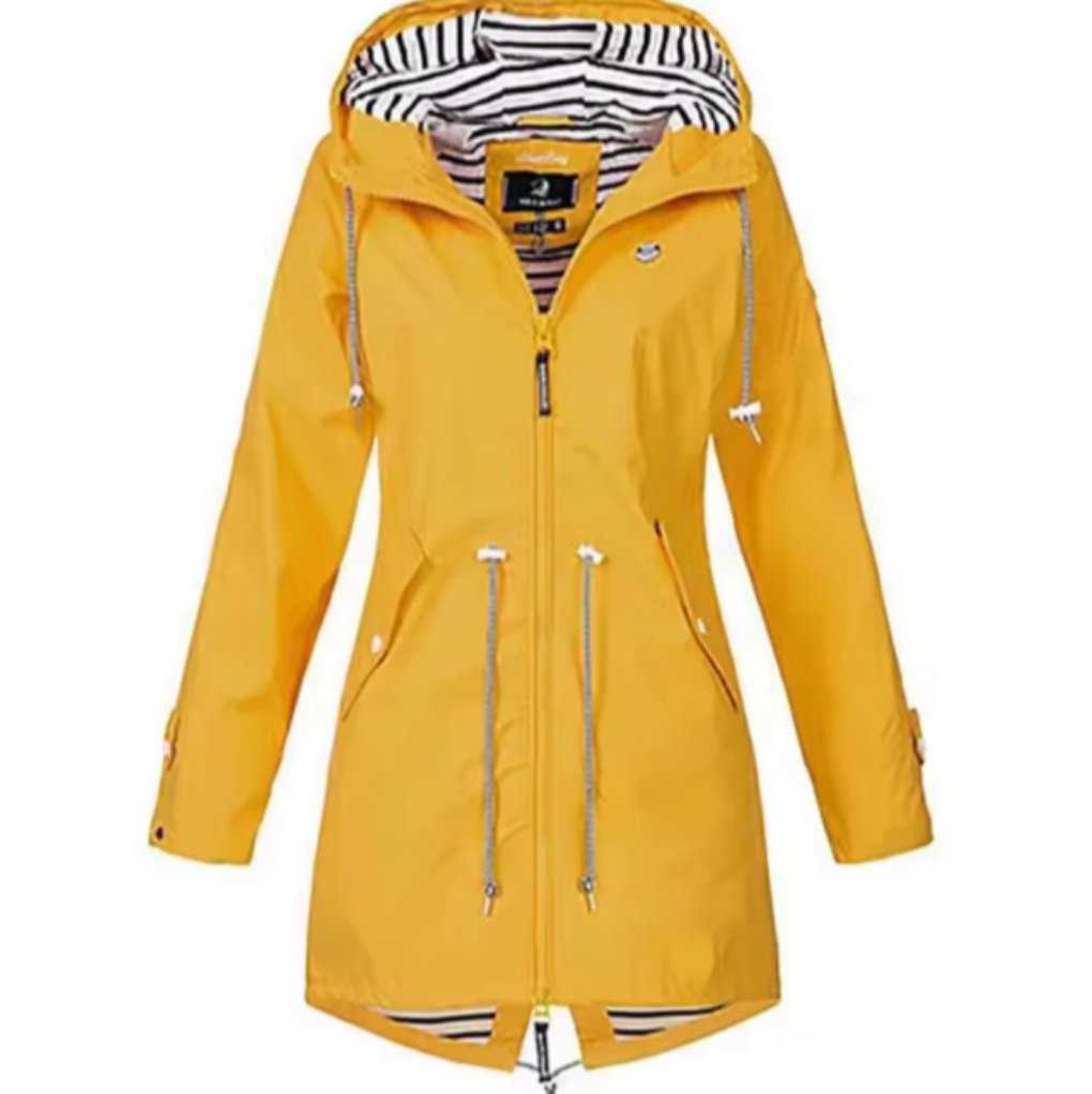 Damenjacke mit Kapuze und tailliertem Schnitt + praktische Taschen - 4 - Annoboutique