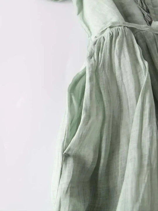 Maxikleid Damen mit Taillengürtel und Rüschen - 2 - Annoboutique
