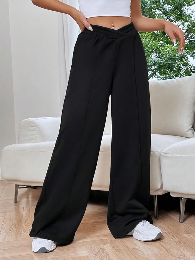 Bequeme Damenhose mit weitem Schnitt und elastischem Bund - 2 - Annoboutique