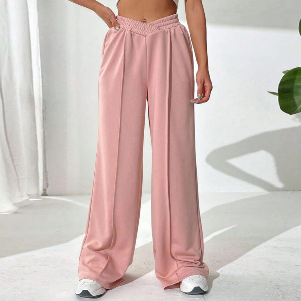 Bequeme Damenhose mit weitem Schnitt und elastischem Bund - 5 - Annoboutique