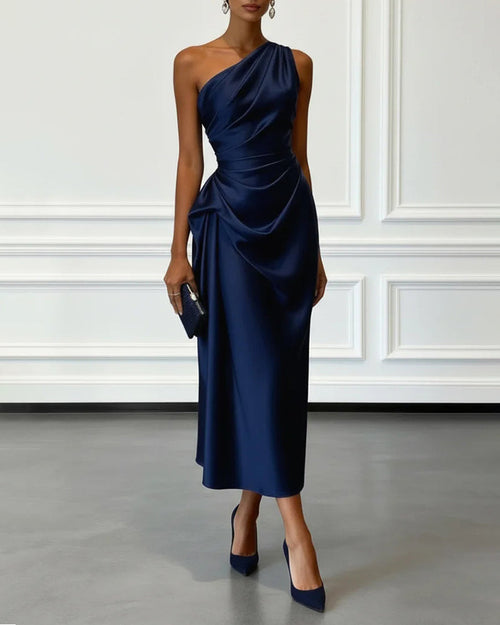 Abendkleid Damen mit asymmetrischem Schnitt und Wickeldetail - 2 - Annoboutique