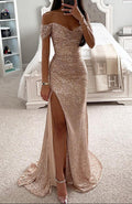 Abendkleid Damen mit Wickelausschnitt und schimmerndem Design - 1 - Annoboutique