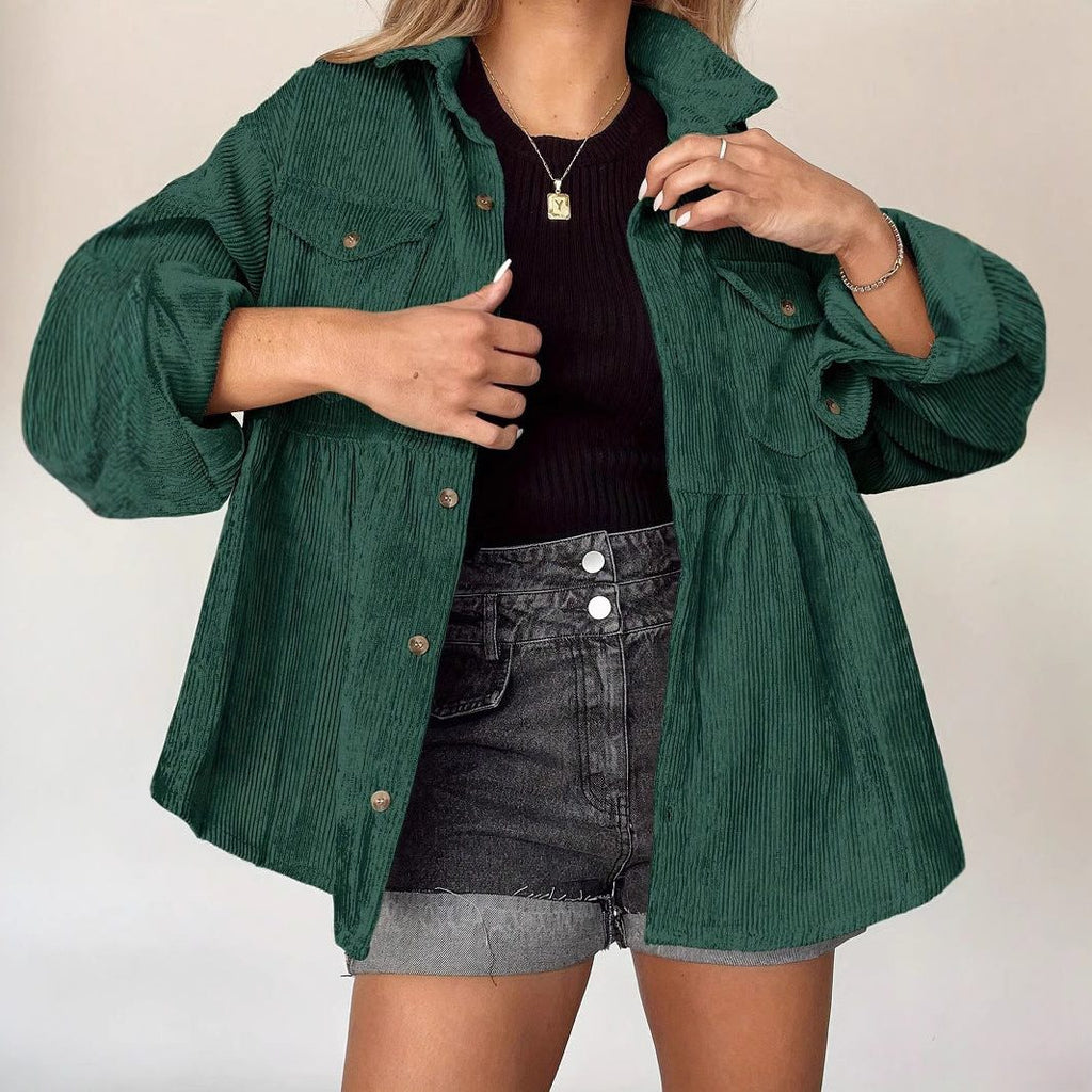 Oversized Damenjacke mit taillierter Form und Knopfverschluss - 4 - Annoboutique