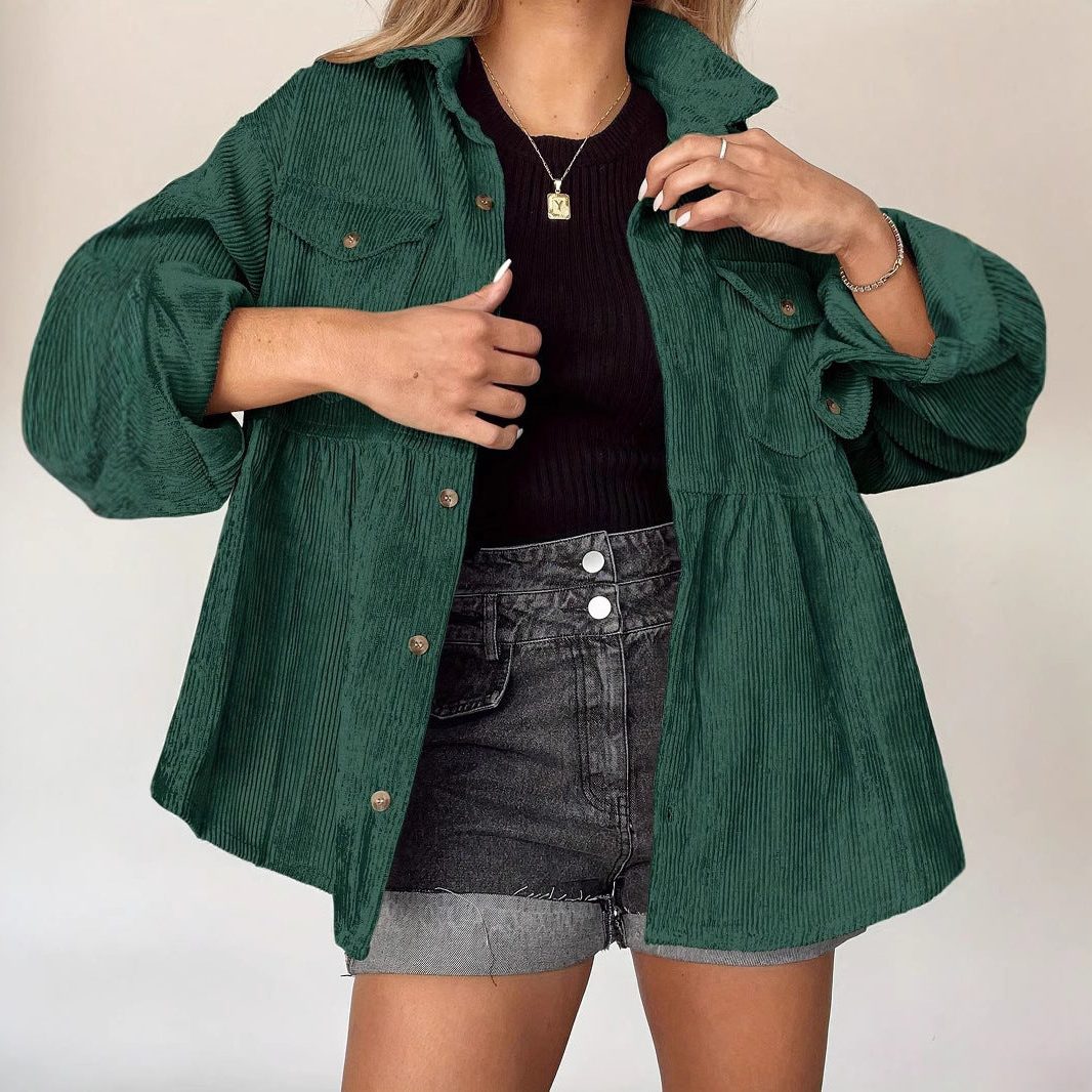 Oversized Damenjacke mit taillierter Form und Knopfverschluss - 4 - Annoboutique
