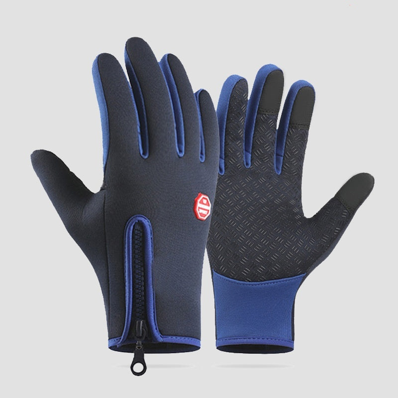 Damen Fingerhandschuhe mit rutschfester Grip-Oberfläche und praktischem Reißverschluss - 1 - Annoboutique