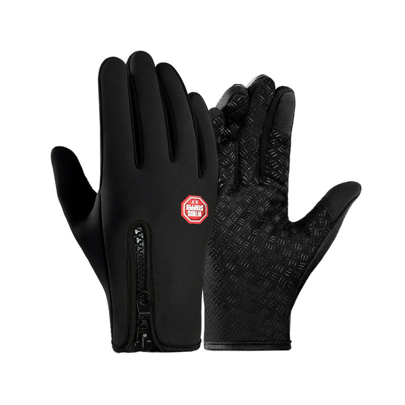 Damen Fingerhandschuhe mit rutschfester Grip-Oberfläche und praktischem Reißverschluss - 2 - Annoboutique