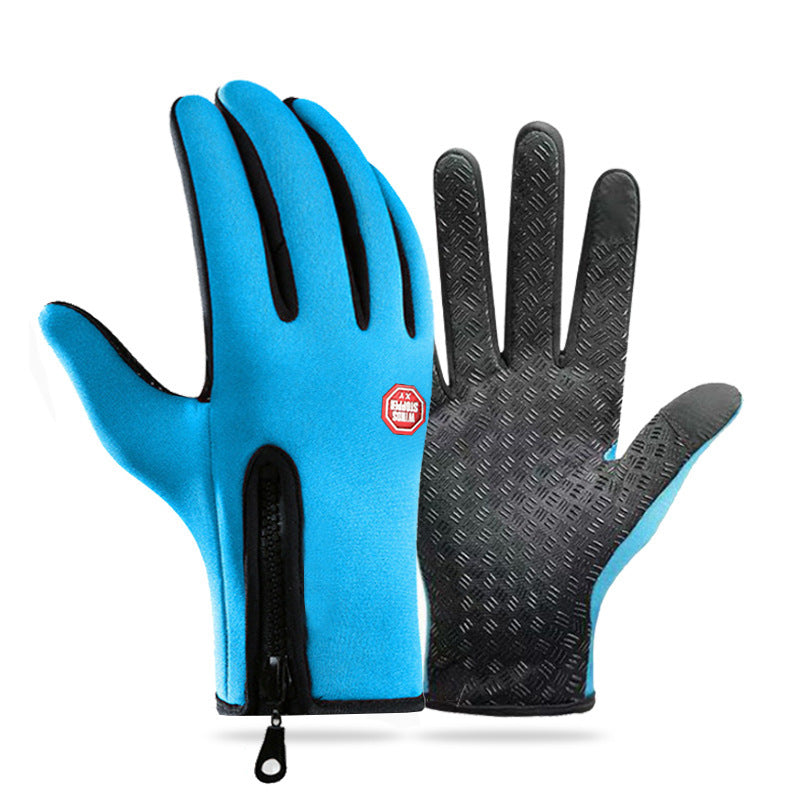 Damen Fingerhandschuhe mit rutschfester Grip-Oberfläche und praktischem Reißverschluss - 3 - Annoboutique