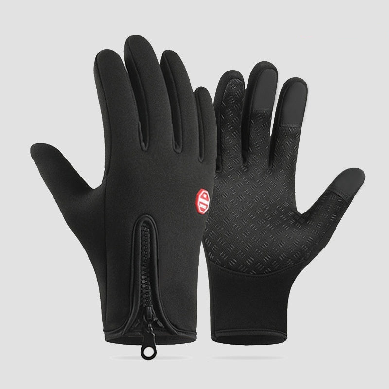 Damen Fingerhandschuhe mit rutschfester Grip-Oberfläche und praktischem Reißverschluss - 5 - Annoboutique