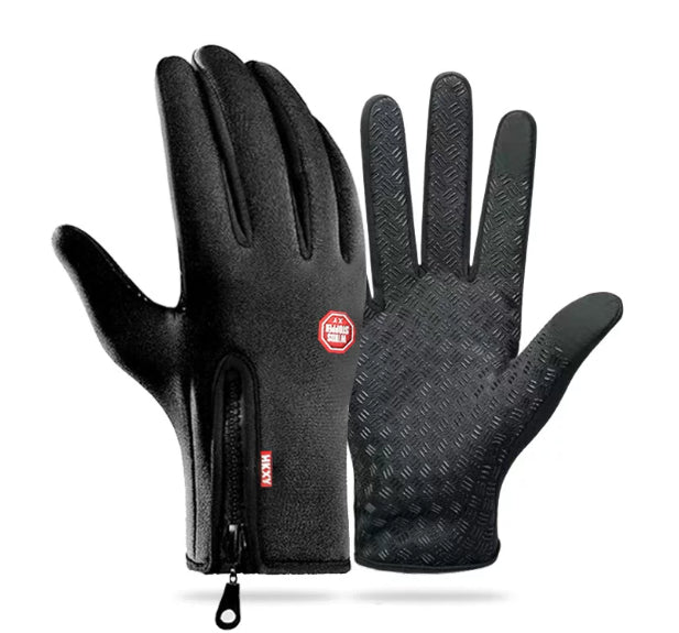 Damen Fingerhandschuhe mit rutschfester Grip-Oberfläche und praktischem Reißverschluss - 7 - Annoboutique