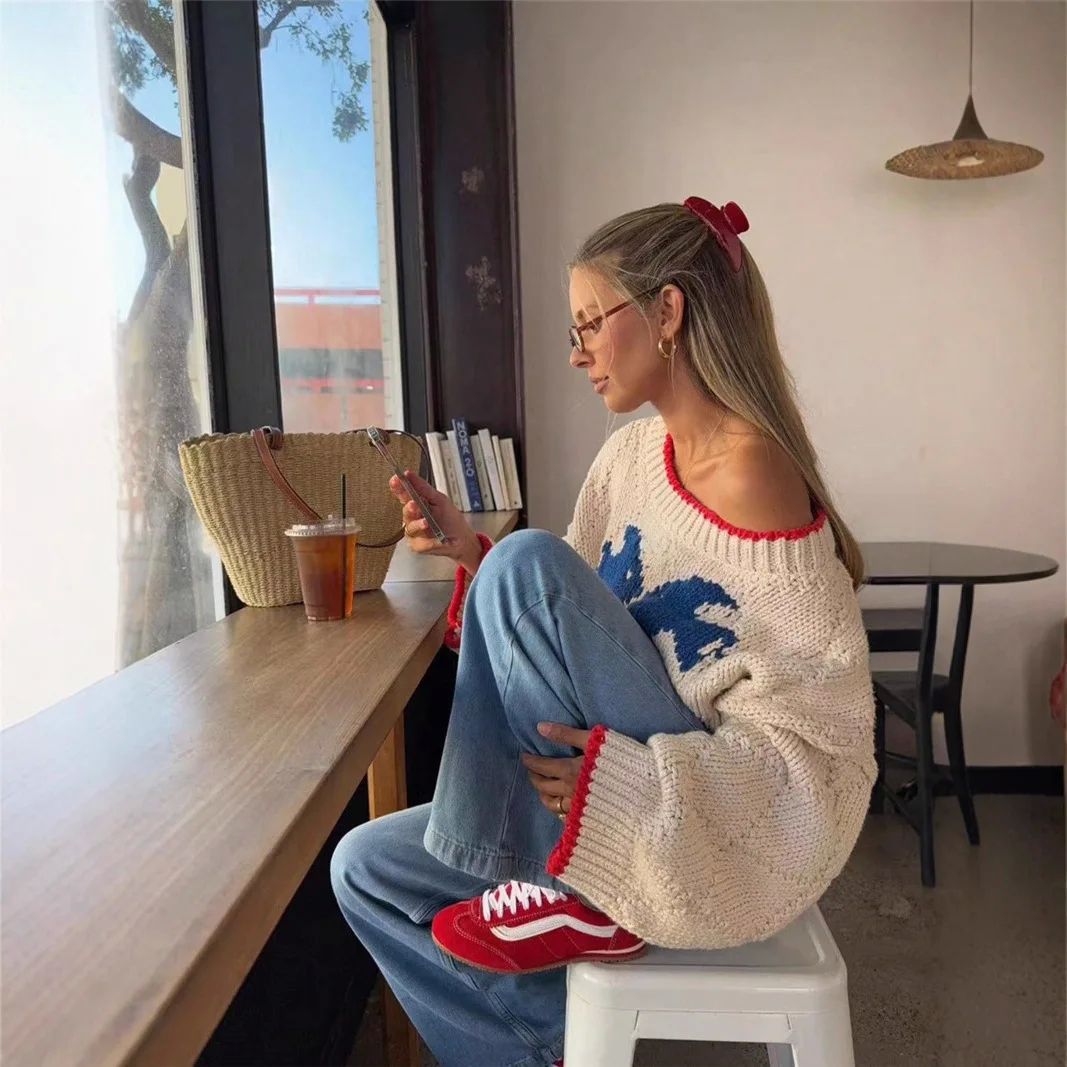 Pullover Damen mit weitem Schnitt und auffälligem Design - 5 - Annoboutique
