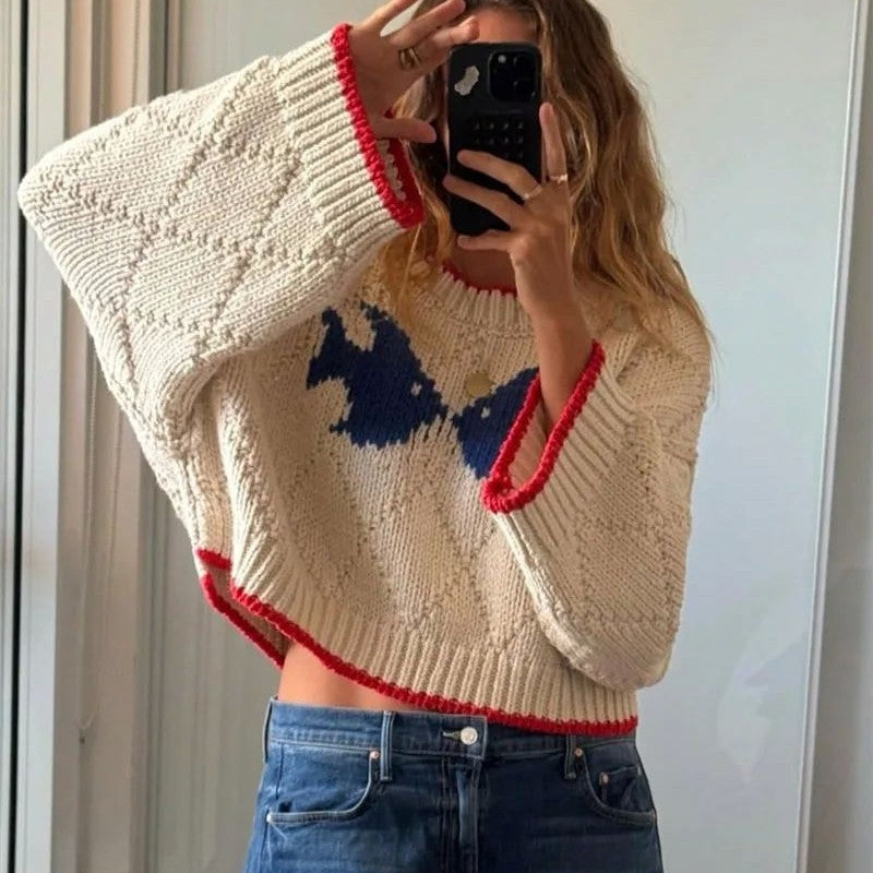 Pullover Damen mit weitem Schnitt und auffälligem Design - 8 - Annoboutique