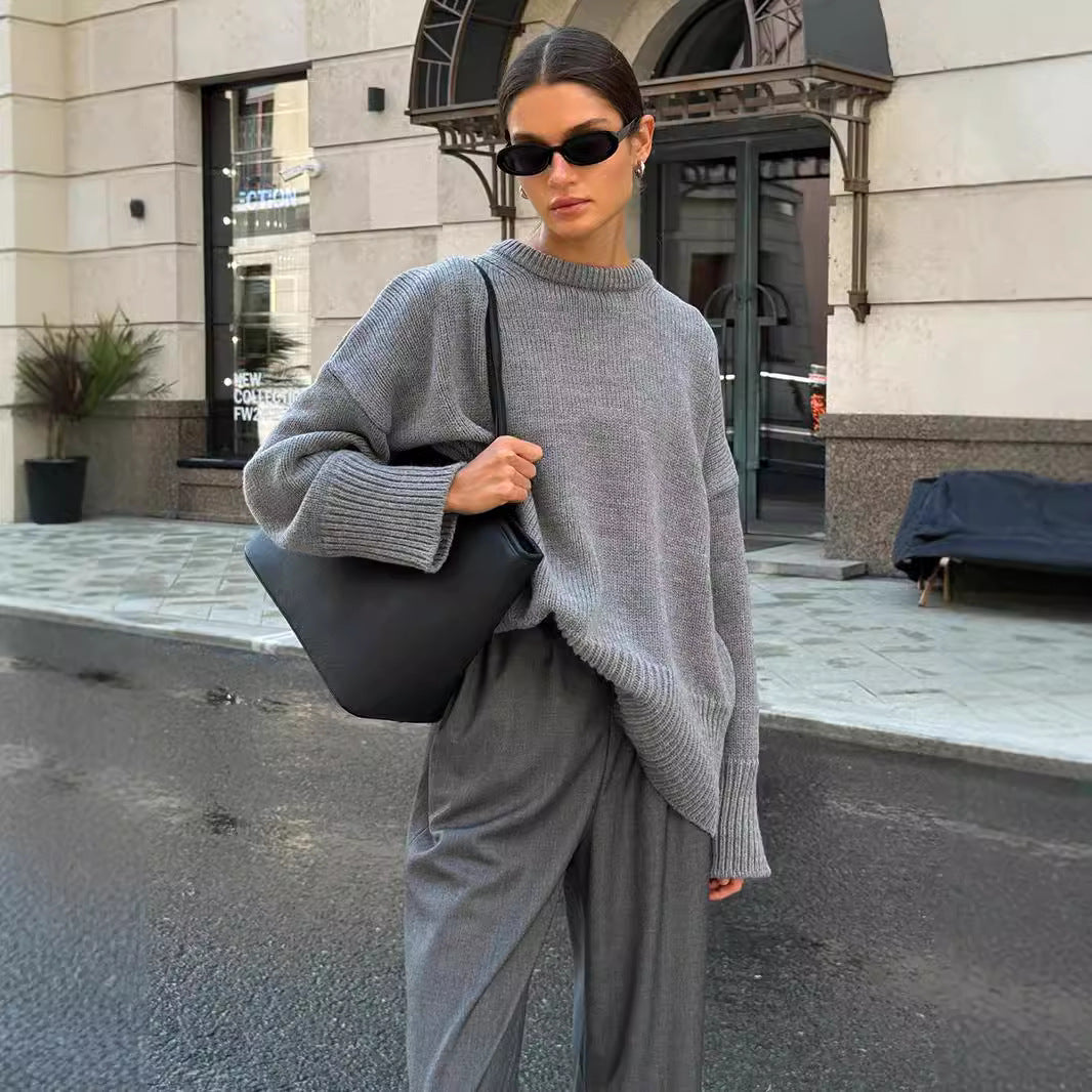 Pullover Damen mit lässigem Oversize-Schnitt und Rundhalsausschnitt - 1 - Annoboutique