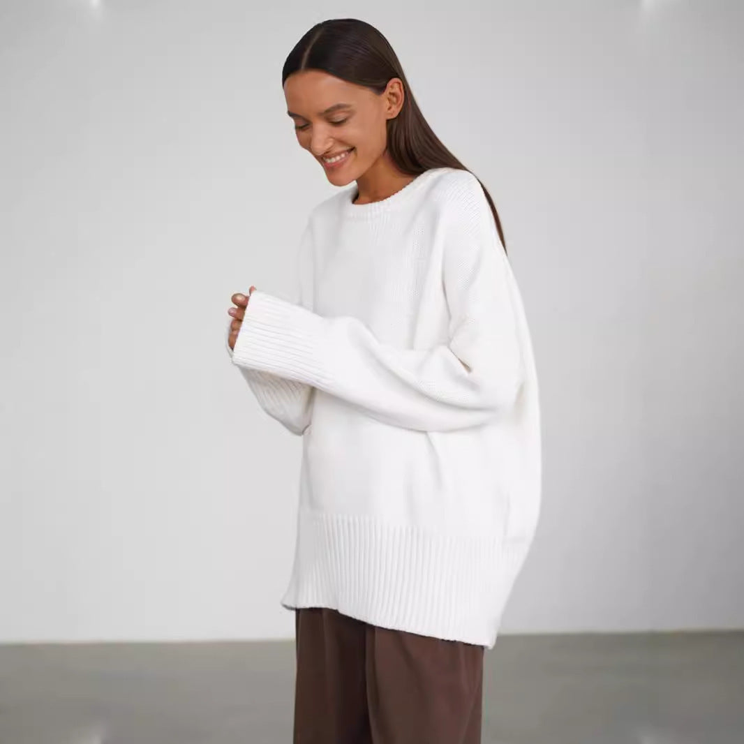 Pullover Damen mit lässigem Oversize-Schnitt und Rundhalsausschnitt - 3 - Annoboutique