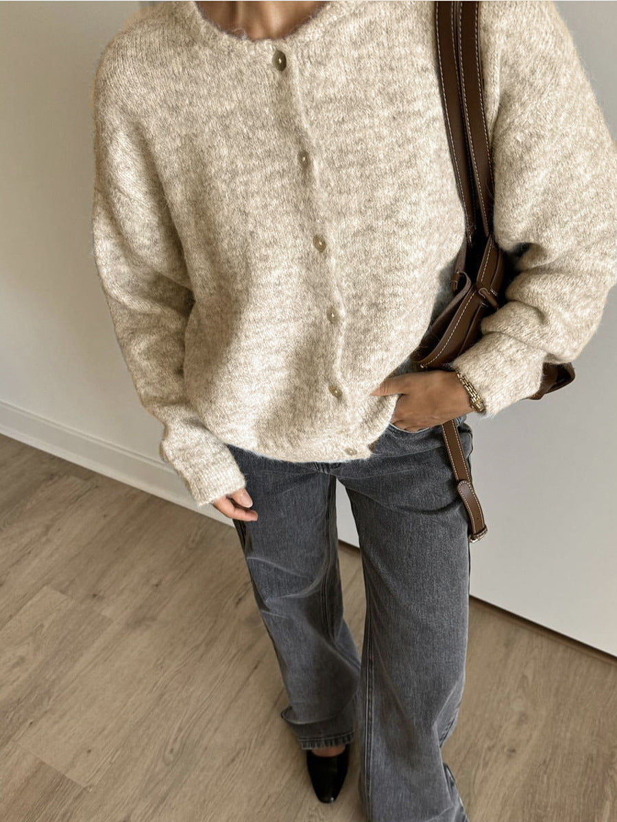 Cardigan Damen mit Knopfdetails und lässigem Schnitt - 4 - Annoboutique