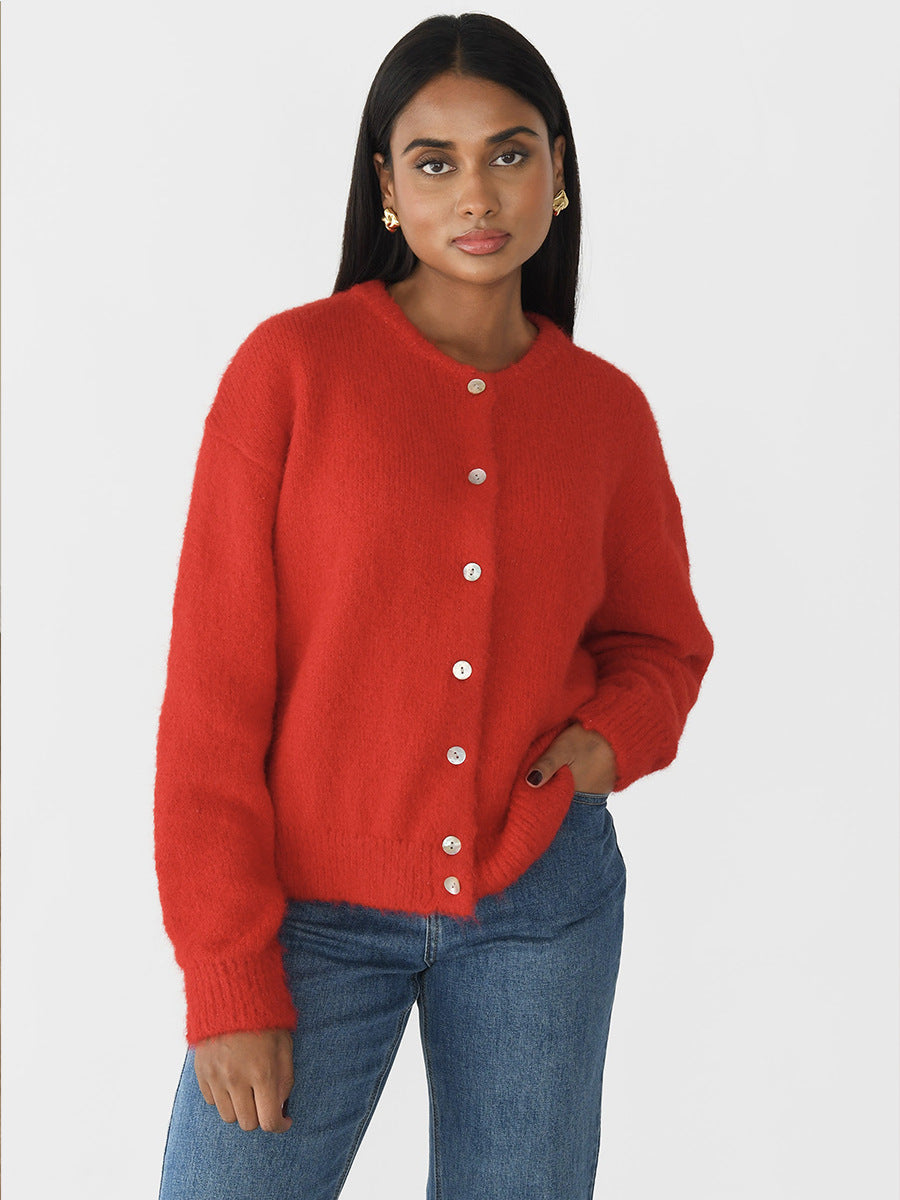 Cardigan Damen mit Knopfdetails und lässigem Schnitt - 6 - Annoboutique
