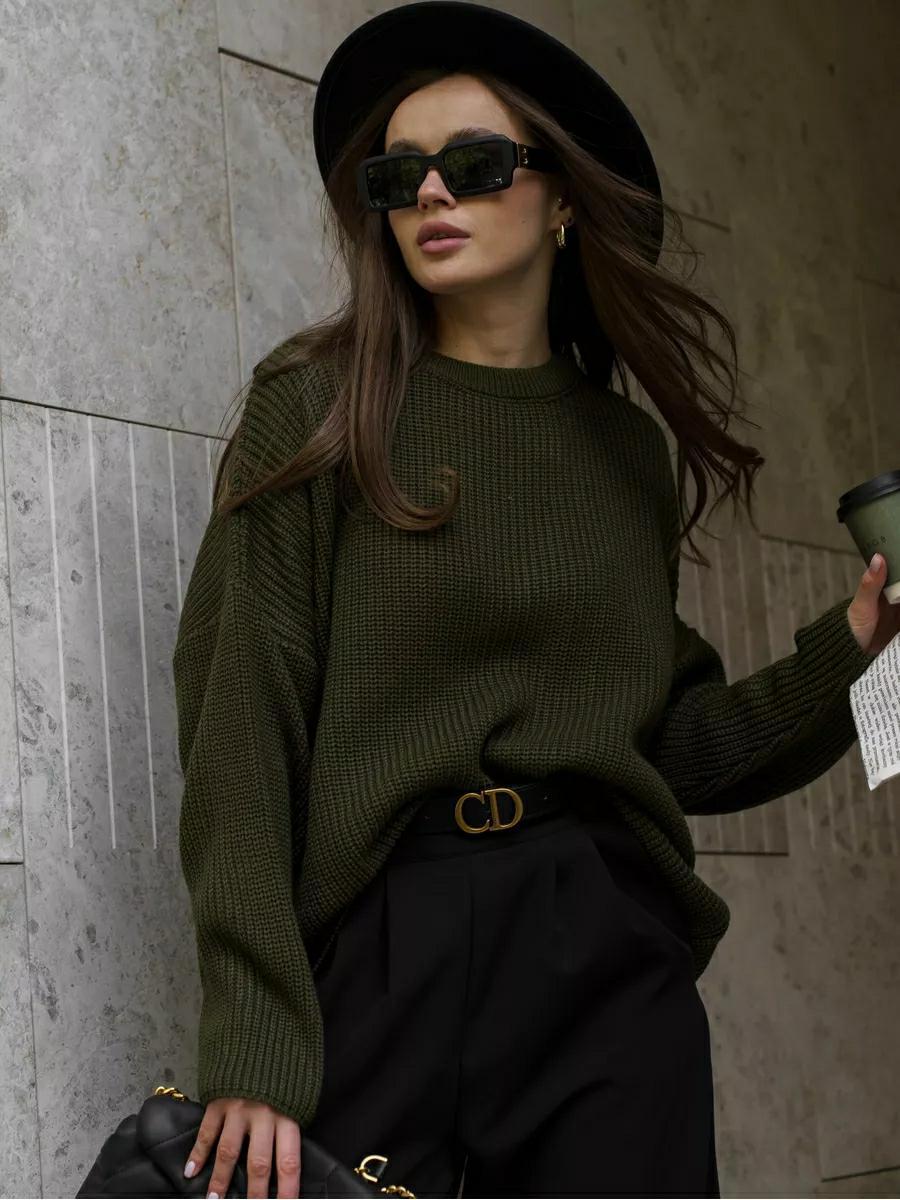 Pullover Damen mit Rundhalsausschnitt und lässigem Schnitt - 2 - Annoboutique