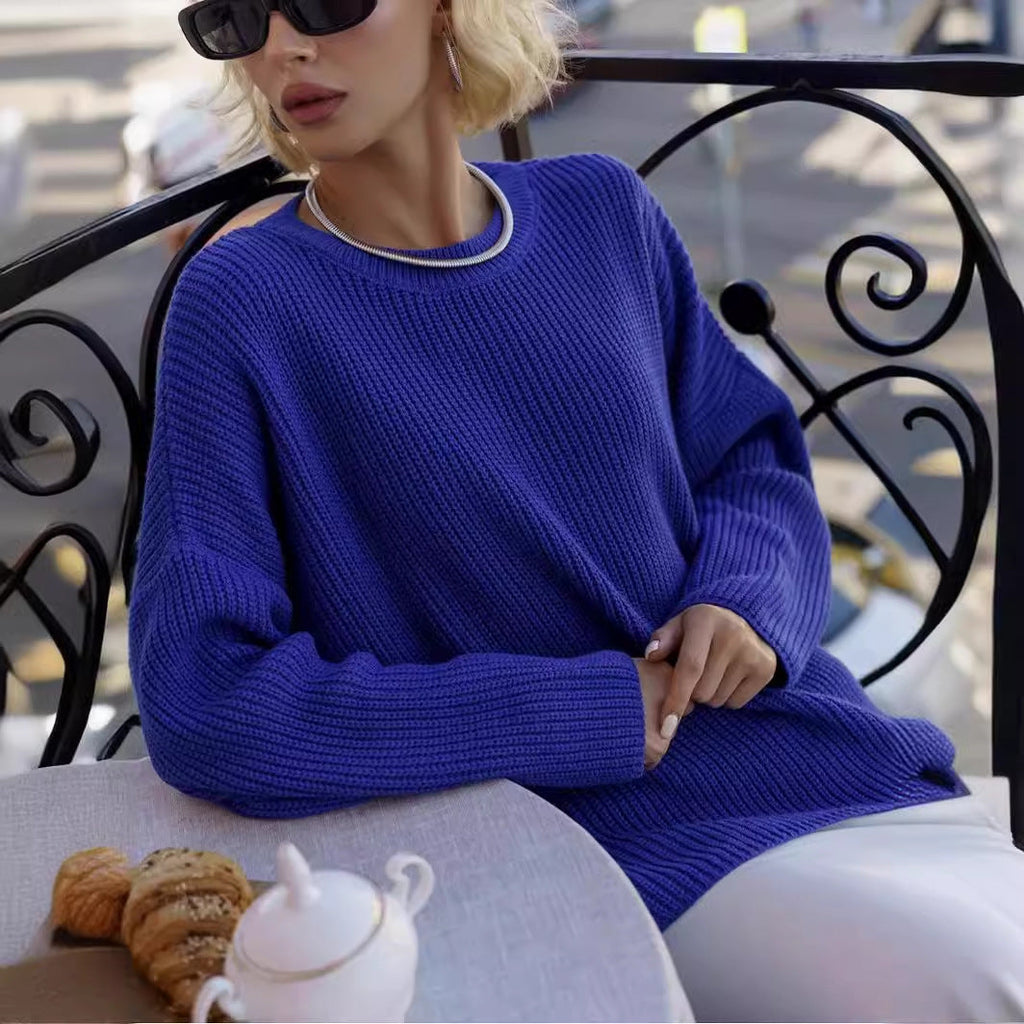 Pullover Damen mit Rundhalsausschnitt und lässigem Schnitt - 4 - Annoboutique