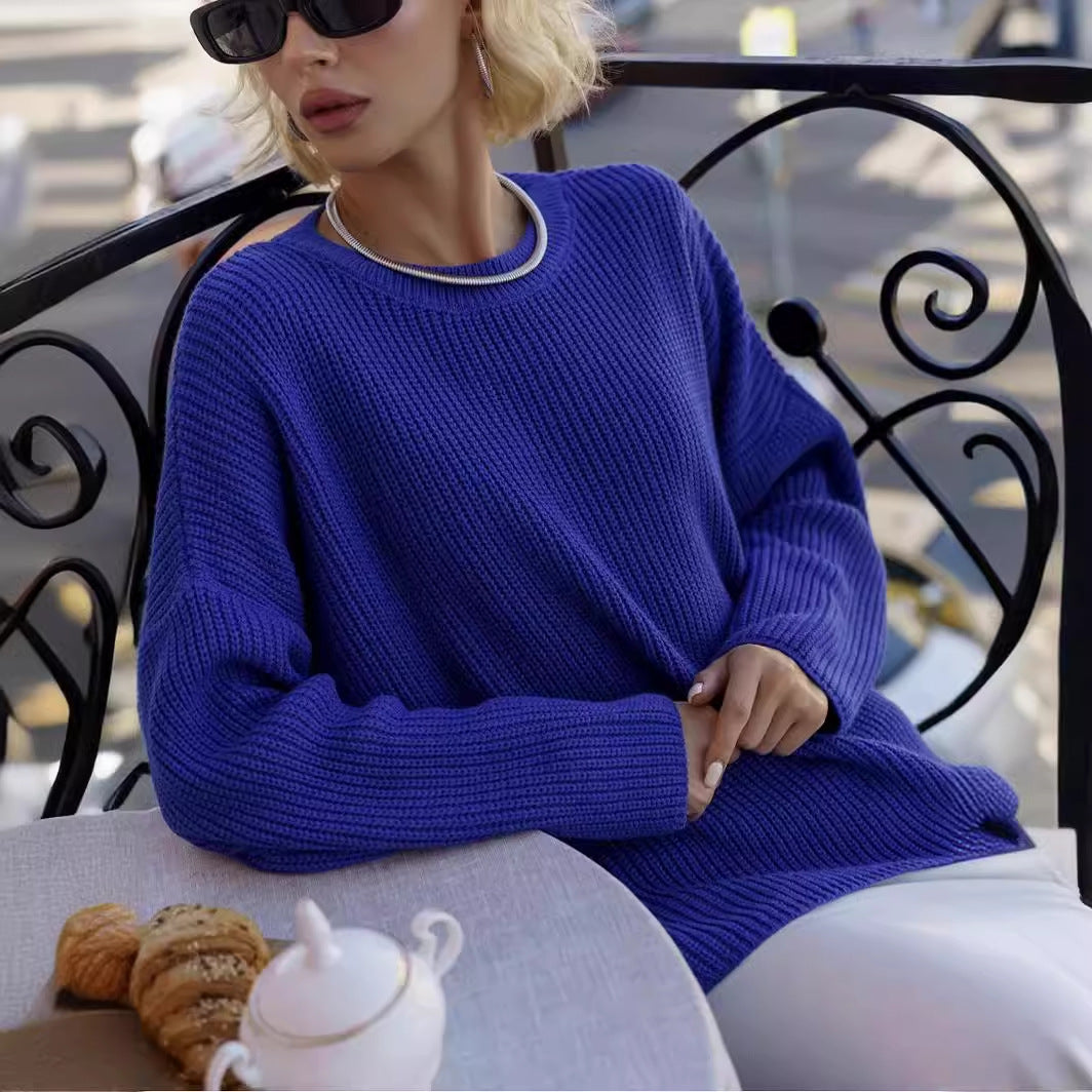 Pullover Damen mit Rundhalsausschnitt und lässigem Schnitt - 4 - Annoboutique